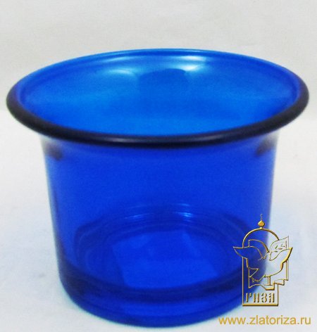 Лампада Колокол малая синяя стеклянная 4,5х4,5х6,2 см