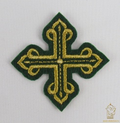 Крест 4 КАНОН, зеленый с золотом, 6-7 см Крест 4 КАНОН, зеленый с золотом, 6-7 см