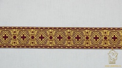 Галун СИНОД, бордо. с золотом, шир. 4 см, 50 м в ролике, МДК Галун СИНОД, бордо. с золотом, шир. 4 см, 50 м в ролике, МДК