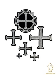 Набор крестов, иерейский, БУЛАТ, черный с серебром, 14 шт