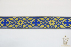 Галун ВИФЛЕЕМ, синий с золотом, шир. 4 см, РА