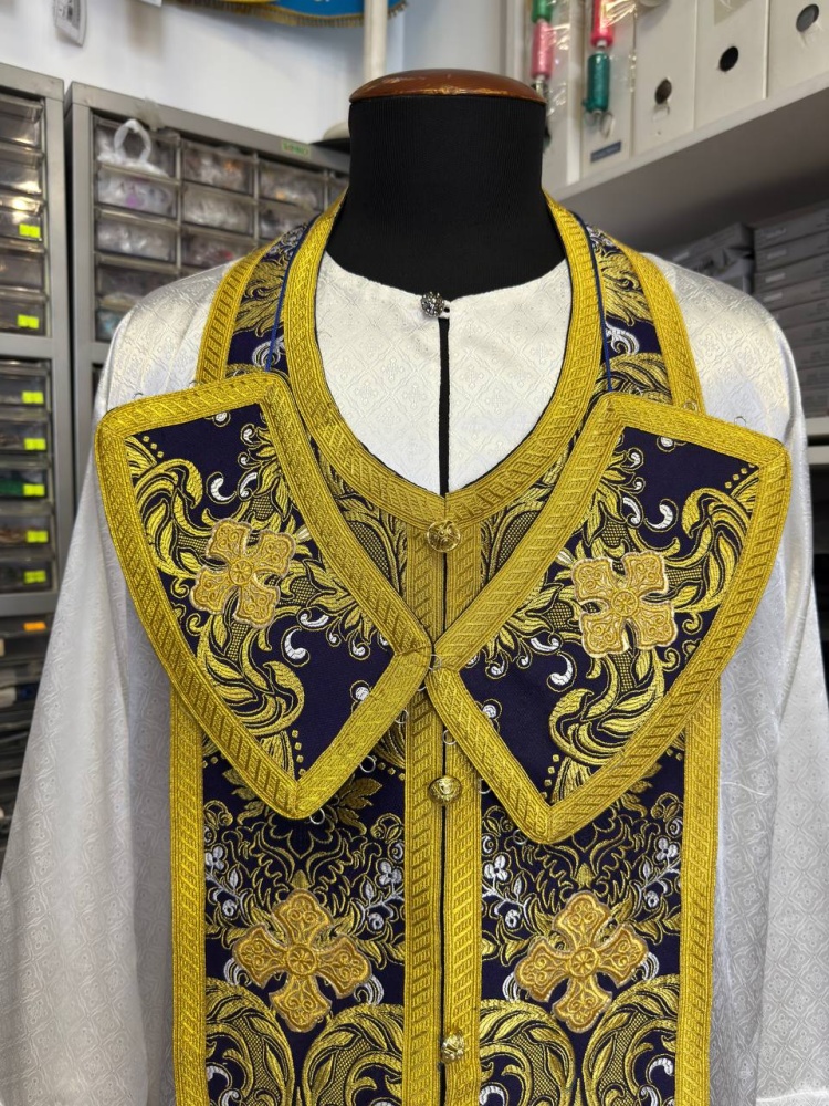 Епитрахиль + поручи, фиолетовый с золотом, парча