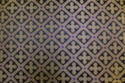 Парча ПРЕОБРАЖЕНИЕ, черная + фиолет с золотом, шир. 150 см, Рахманово