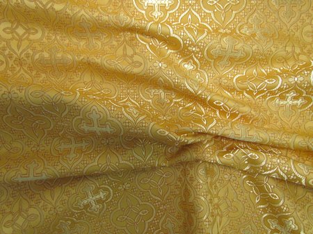 Шелк МУРОМСКИЙ (МАЛЫЙ), желтый с золотом, шир. 150 см, Рахманово