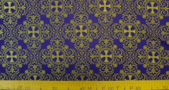 Шелк АЛАНЬЯ малая, фиолетовый с золотом, шир. 160 см