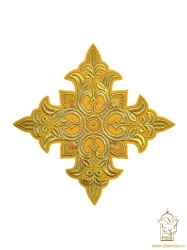 Крест Престол/Жертвенник ПОЧАЕВ, желтый с золотом, 23 см Крест Престол/Жертвенник ПОЧАЕВ, желтый с золотом, 23 см