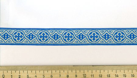 Галун ЗЛАТОУСТ, голубой с серебром, шир. 2,3 см, ФР