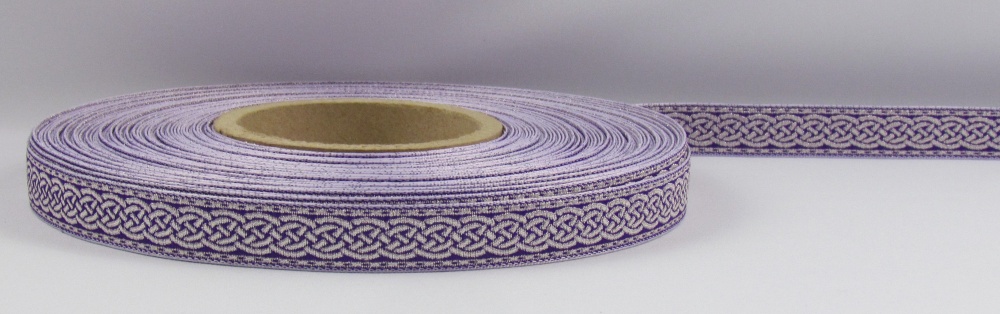 Галун ПЛЕТЕНКА, фиолетовый с серебром, шир. 1,8 см, РА