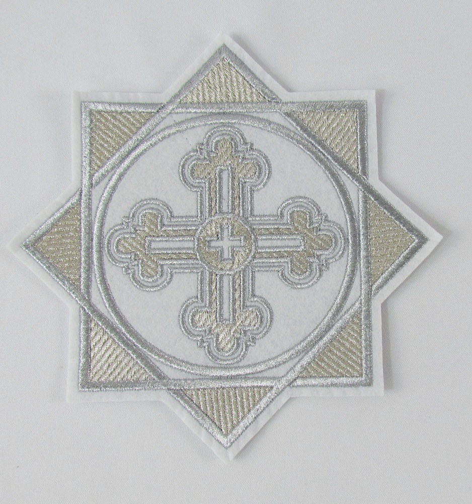 Набор крестов, иерейский, СТАРОРУССКИЙ, белый с серебром, 14 шт