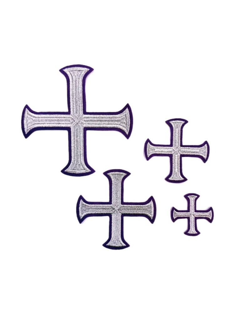 Крест 4 БУЛАТ фиолетовый с серебром, 6 см, ВИО