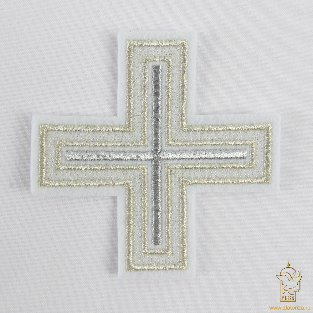 Крест 2 АНДРЕЕВСКИЙ, белый с серебром, 10-12 см