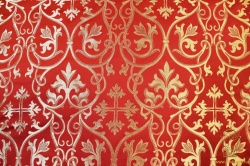 Парча СВЯТОГОРСКАЯ, красная с золотом, шир. 165 см