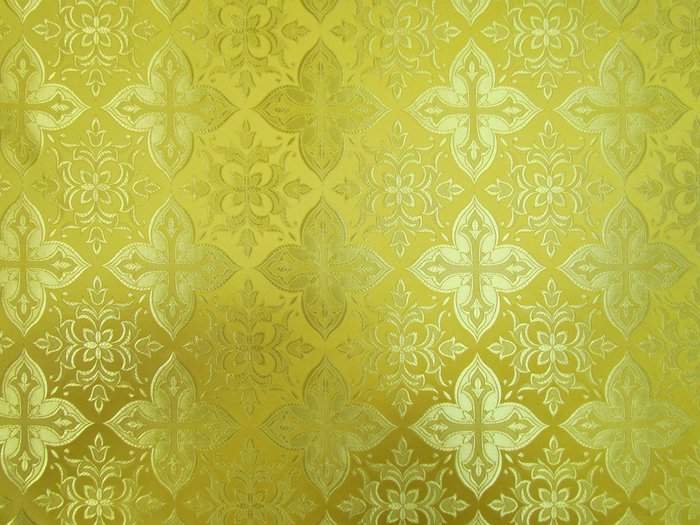 Шелк ВЕРА-2, желтый с золотом, шир. 150 см, Рахманово