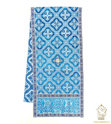 Аналойник, шелк голубой с серебром