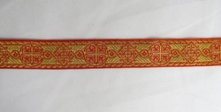 Галун ВИЗАНТИЯ, красный с золотом, шир. 2,1 см, ФР