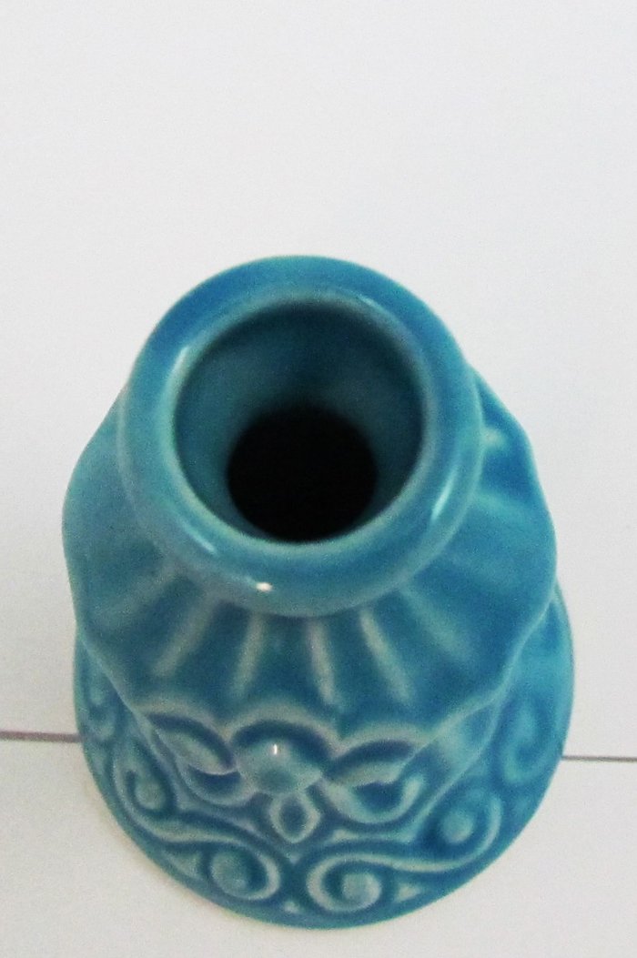 Подсвечник Греческий голубой керамика 4х7,5 см