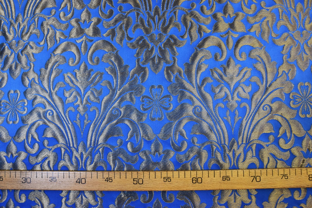 Парча КУПИНА, синяя с золотом, шир. 155 см