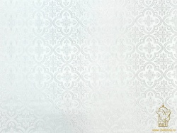 Шелк ВЕРА-1, белый с серебром, шир. 150 см, Рахманово