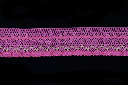 Кружево 141, плетеное розовое, шир. 6 см