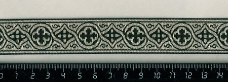 Галун ЗЛАТОУСТ, черный с серебром, шир. 2,3 см, ФР