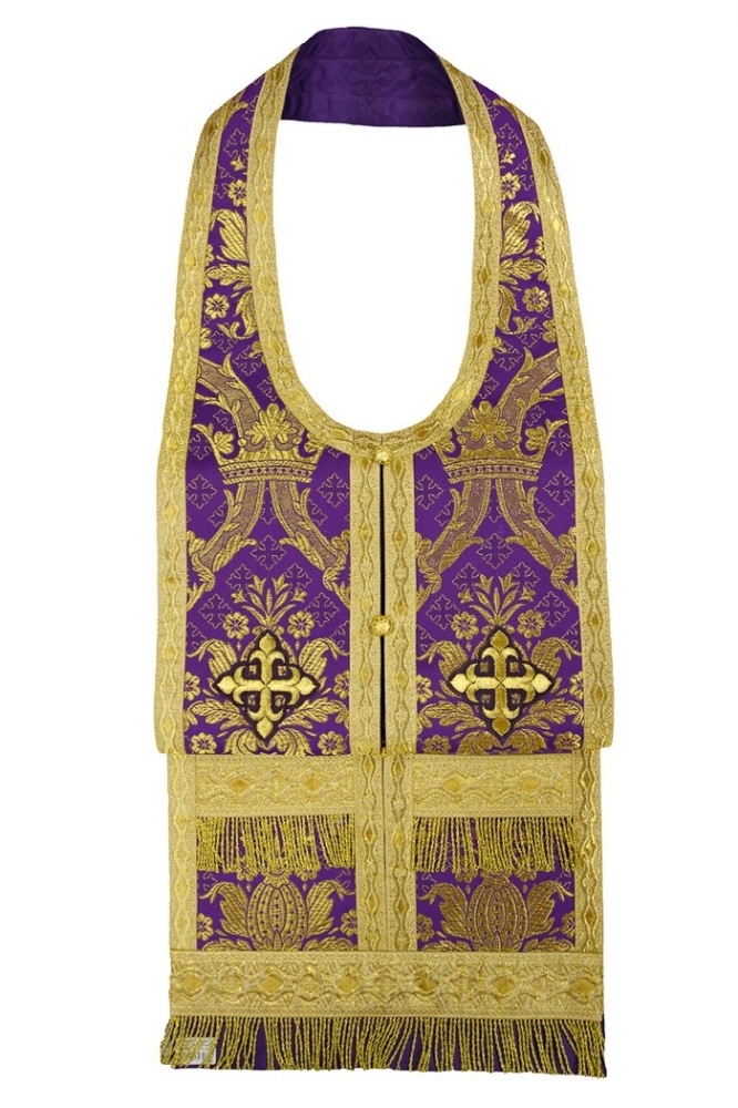 Епитрахиль + поручи, фиолетовый с золотом, парча
