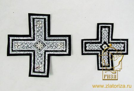 Набор крестов, дьяконский, НИКОЛЬСКИЙ, черный с серебром, 14 шт