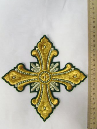 Крест 1 ВАНИН зеленый с золотом