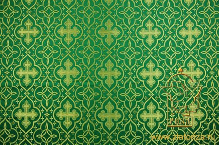 Шелк МУРОМСКИЙ 2, зеленый с золотом, шир. 150 см, Рахм