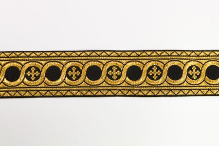 Галун ГОРОХ, черный с золотом, шир. 4 см, ФР