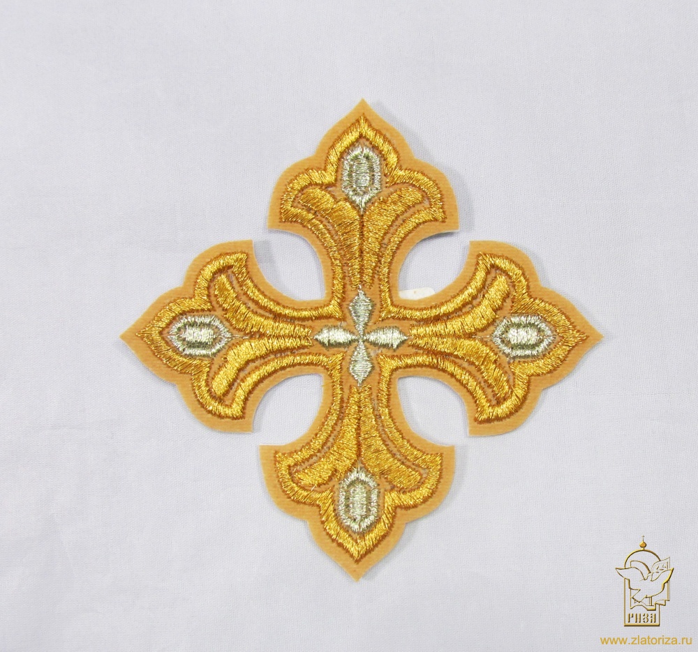 Крест 2 ВЛАДИМИРСКИЙ, горчица с золотом, 10-12 см