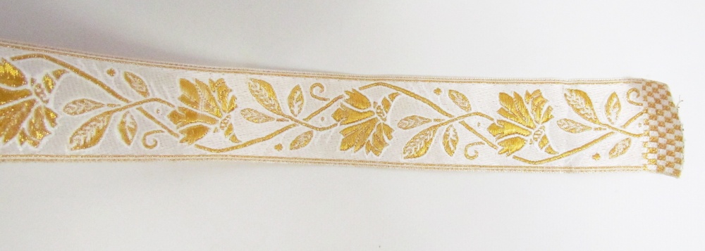 Галун ВАСИЛЕК, белый с золотом, шир. 4 см, РА