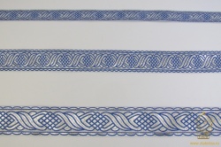 Галун КОСИЧКА, синий с серебром, шир. 5 см, РА