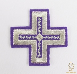 Крест 3 НОВГОРОДСКИЙ КРЕСТ, фиолетовый с серебром,8-9 см