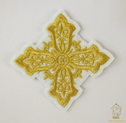 Крест 2 ВИЗАНТИЯ белый с золотом, 10-12 см