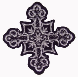 Крест 3 ЯГОДКА, фиолетовый с серебром,8-9 см