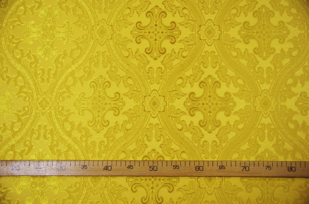 Парча МИТРА, желтая с золотом, шир. 150 см, Рахманово