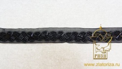 Тесьма декоративная черная, с бисером, шир. 2,3 см