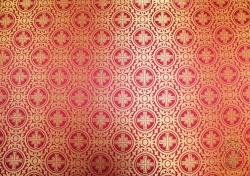 Парча ПРЕСТОЛЬНЫЙ, красная с золотом, шир. 150 см, Рахманово