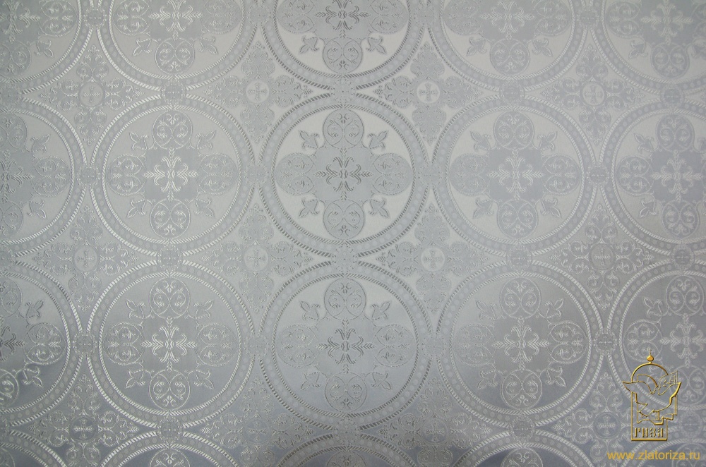 Шелк ВЛАДИМИРСКИЙ, белый с серебром, шир. 150 см, Рахманово