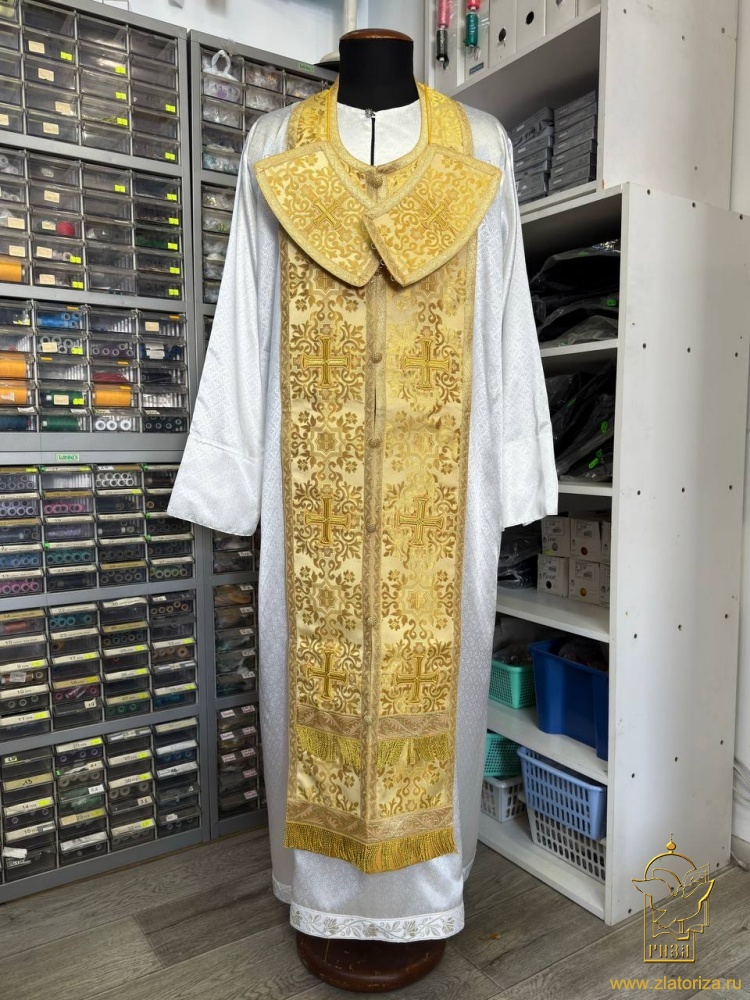 Епитрахиль + поручи, желтый, шелк