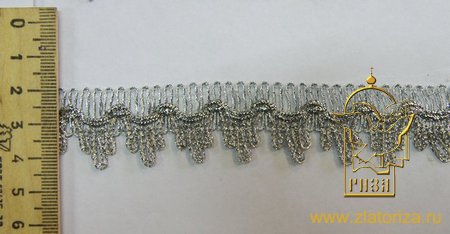 Тесьма серебро 74, в упаковке 20 м, арт. 1496