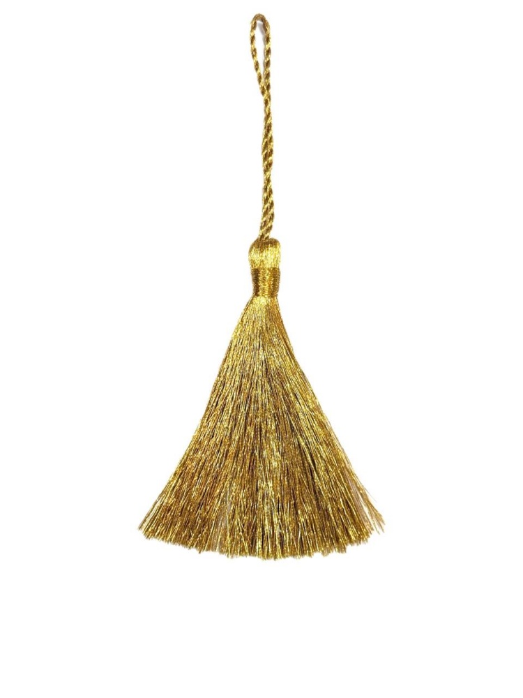 Кисть декоративная, золото, длина 9 см, арт1958, 1948