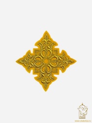 Крест 2 ПОЧАЕВ, желтый с золотом, 10-12 см Крест 2 ПОЧАЕВ, желтый с золотом, 10-12 см