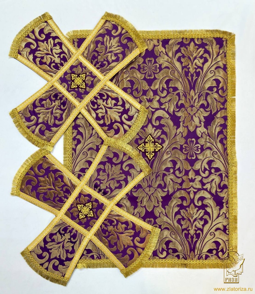 Покровцы парча, фиолетовые с золотом