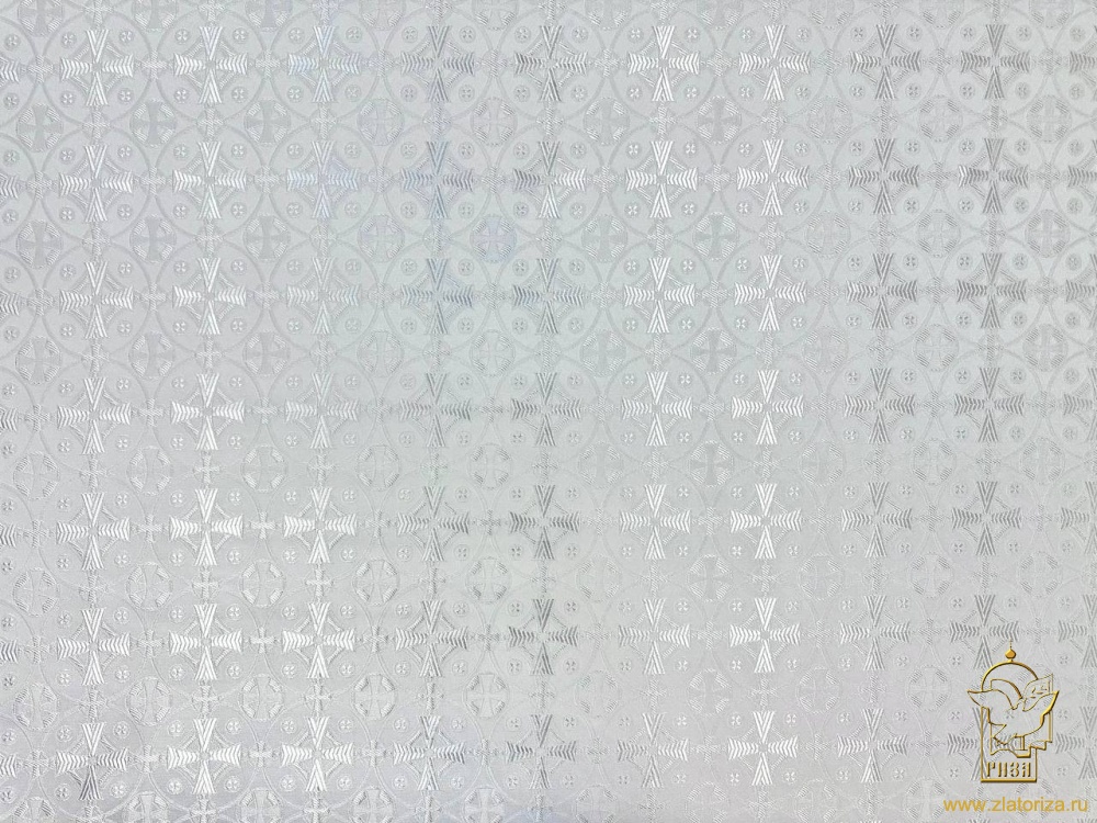 Шелк ЗВОНАРИ, белый с серебром, шир. 150 см, Рахманово