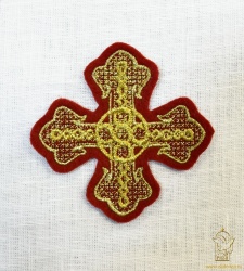 Крест 4 ЦЕПНОЙ, красный с золотом,6-7 см Крест 4 ЦЕПНОЙ, красный с золотом,6-7 см