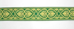 Галун АФИНЫ, зеленый с золотом, шир. 4 см, ФР