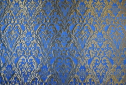 Парча КУПИНА, синяя с золотом, шир. 155 см