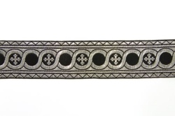 Галун ГОРОХ, черный с серебром, шир. 4 см, ФР