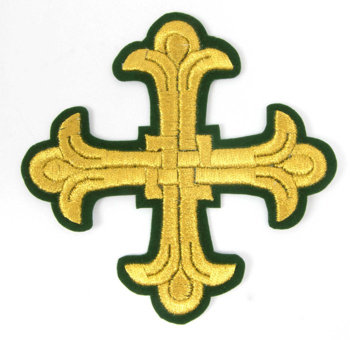 Набор крестов, иерейский, ЛУКОШКО, зеленый с золотом, 14 шт